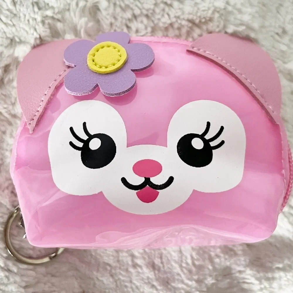 Pink Kitty Transparent Keychain Bag